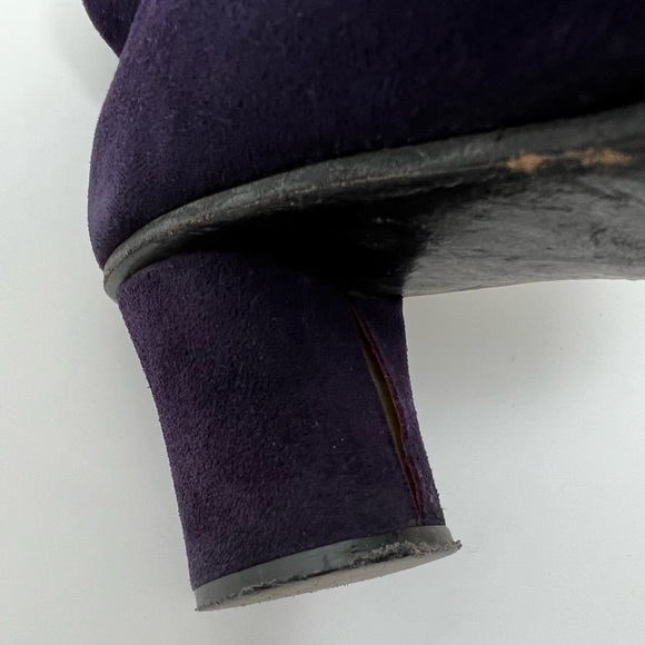 JERRY EDOUARD Vintage Purple Suede Butterfly Embroidered Zip GoGo Boots Sz 5.5 - Picture 7 of 16